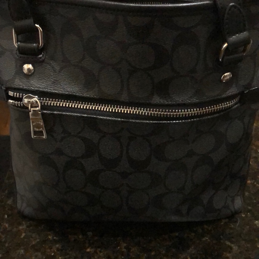 Coach Tote Bag Black Signature Design - Picture 4 of 4